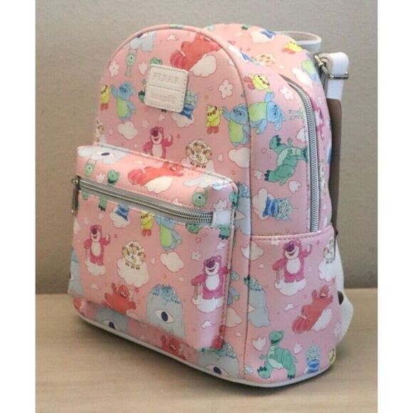Loungefly Women's Pink Disney Pixar Characters On Clouds Mini Backpack - Picture 7 of 11